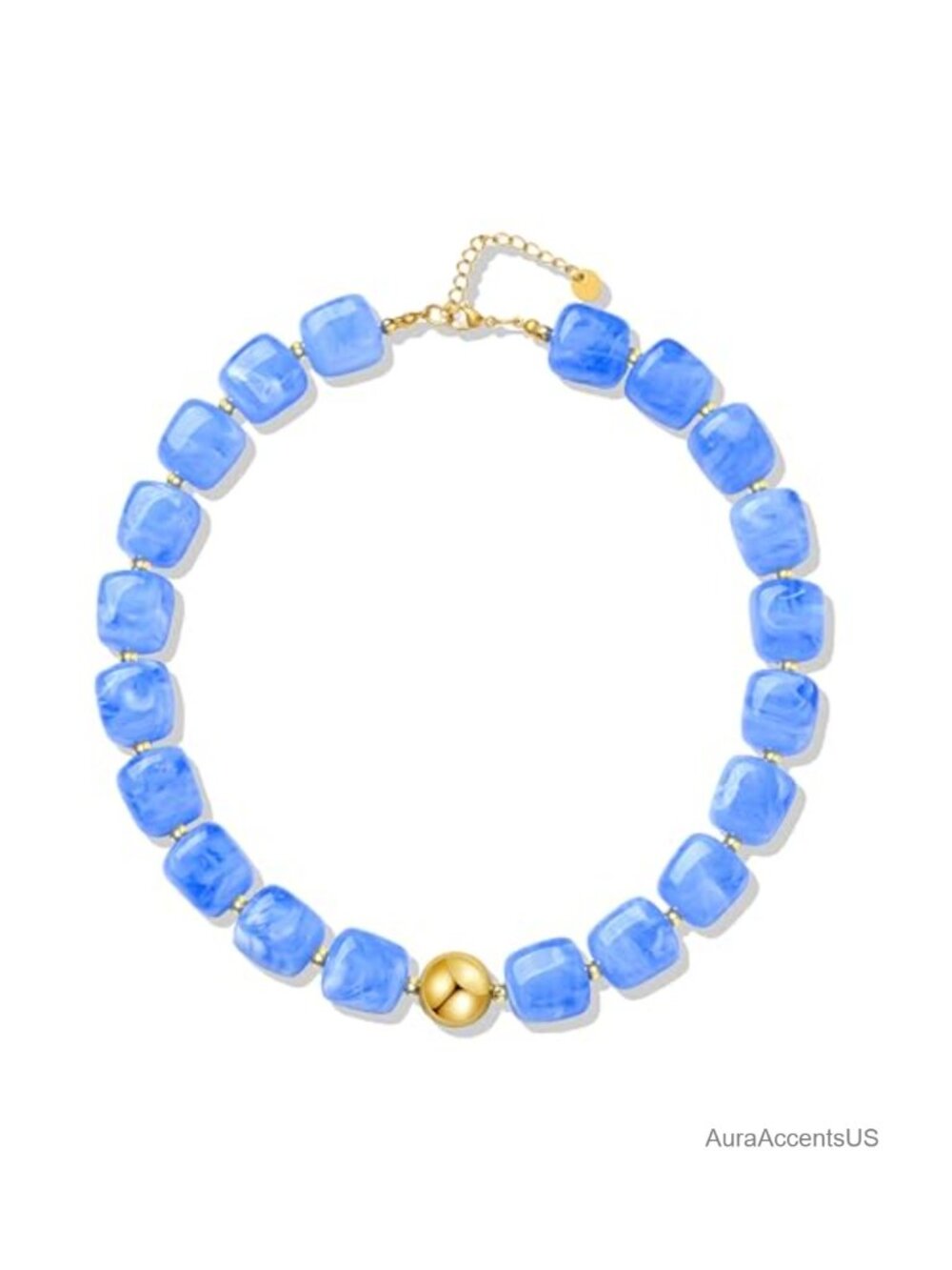Handmade Chunky Beaded Necklace for Women Summer Boho Statement Choker Resin